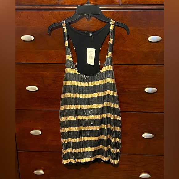 Joe’s Jeans gold and black sequin tank top - Picture 1 of 3